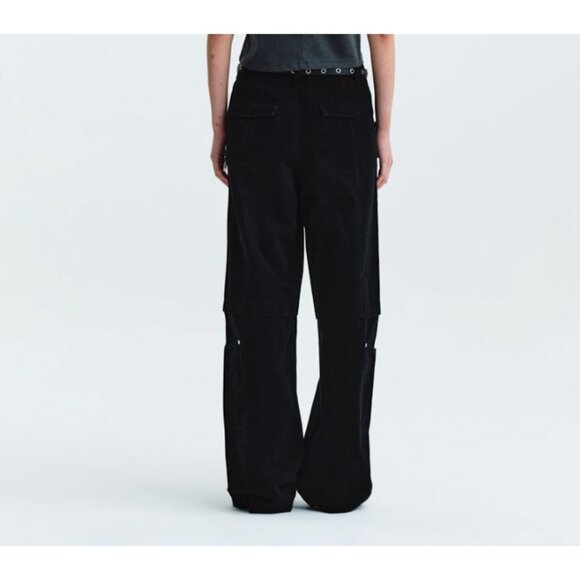 Matin Kim Patch Pocket Washed Cargo Pants in Black - Picture 3 of 5